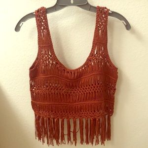 Rust Colored Crocheted Swim Cover Up!